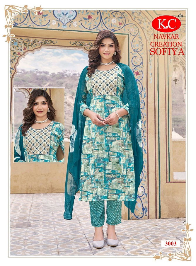 Sofiya Vol 3 By Navkar Foil Printed Rayon Kurti With Bottom Dupatta Wholesalers In Delhi